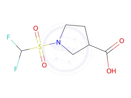 Chemical structure of 1-Difluoromethanesulfonylpyrrolidine-3-carboxylic acid
