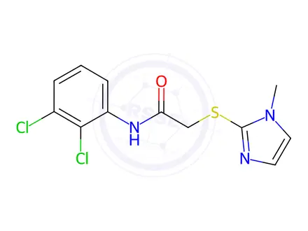 Chemical structure of N-(2,3-dichlorophenyl)-2-((1-methyl-1H-imidazol-2-yl)thio)acetamide