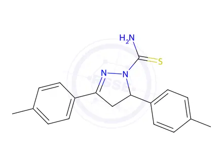 Chemical structure of 3,5-DIP-TOLYL-4,5-DIHYDRO-1H-PYRAZOLE-1-CARBOTHIOAMIDE