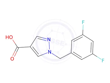 Chemical structure of 1-[(3,5-difluorophenyl)methyl]-1h-pyrazole-4-carboxylic acid