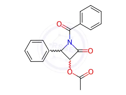 Chemical structure of (3R,4S)-1-Benzoyl-3-acetoxy-4-phenyl-2-azetidinone