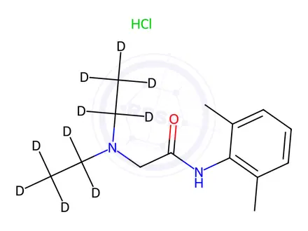Chemical structure of Lidocaine D10 HCl (N,N-diethyl D10)