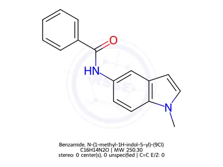 Chemical structure of Benzamide, N-(1-methyl-1H-indol-5-yl)-(9CI)