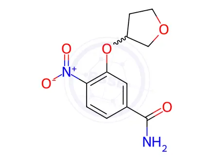 Chemical structure of 4-nitro-3-(tetrahydrofuran-3-yloxy)-benzamide