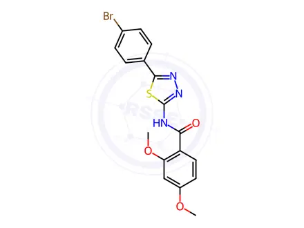 Chemical structure of N-(5-(4-Bromophenyl)-1,3,4-thiadiazol-2-yl)-2,4-dimethoxybenzamide