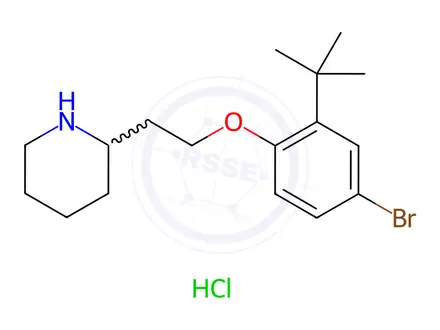 Chemical structure of 2-{2-[4-Bromo-2-(tert-butyl)phenoxy]-ethyl}piperidine hydrochloride