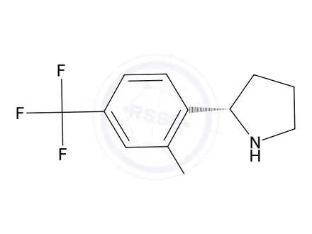 Chemical structure of (S)-2-(pyrrolidin-2-yl)-5-(trifluoromethyl)phenol