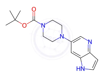 Chemical structure of tert-Butyl 4-(1H-Pyrrolo[3,2-b]pyridin-6-yl)piperazine-1-carboxylate