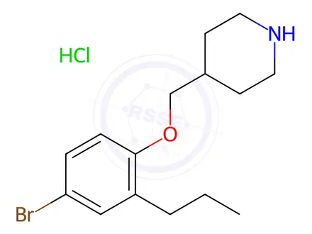 Chemical structure of 4-[(4-Bromo-2-propylphenoxy)methyl]piperidine hydrochloride