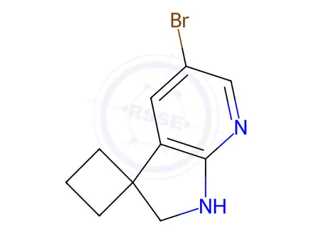 Chemical structure of Spiro[cyclobutane-1,3'-[3H]pyrrolo[2,3-b]pyridine], 5'-bromo-1',2'-dihydro-
