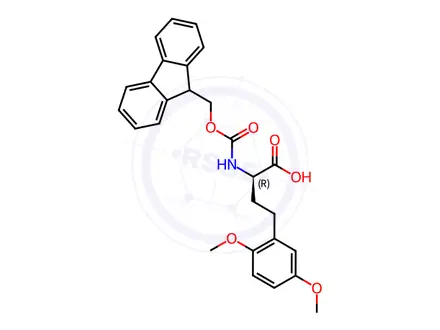 Chemical structure of (R)-2-((((9H-Fluoren-9-yl)methoxy)carbonyl)amino)-4-(2,5-dimethoxyphenyl)butanoic acid