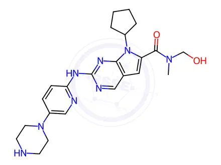 Chemical structure of Ribociclib N-Hydroxymethyl Hydrochloride Impurity