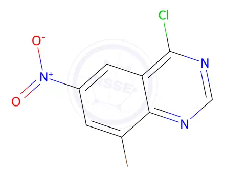 Chemical structure of 8-Bromo-4-chloro-6-nitroquinazoline