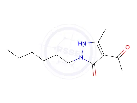 Chemical structure of 4-Acetyl-2-hexyl-5-methyl-1H-pyrazol-3(2H)-one