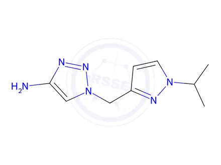 Chemical structure of 1-((1-Isopropyl-1h-pyrazol-3-yl)methyl)-1h-1,2,3-triazol-4-amine