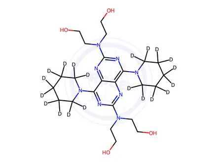 Chemical structure of Dipyridamole-d20 (Major)