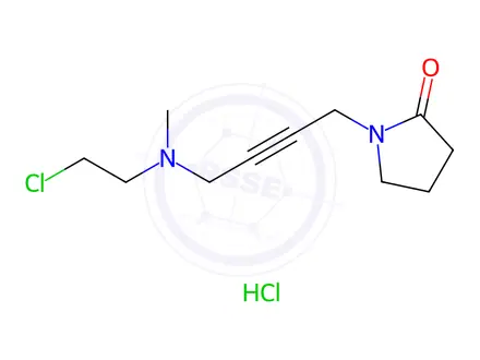 Chemical structure of N-(4-(2-chloroethylmethylamino)-2-butynyl)-2-pyrrolidone