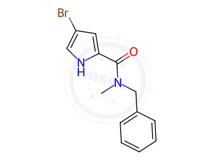 Chemical structure of N-benzyl-4-bromo-N-methyl-1H-pyrrole-2-carboxamide