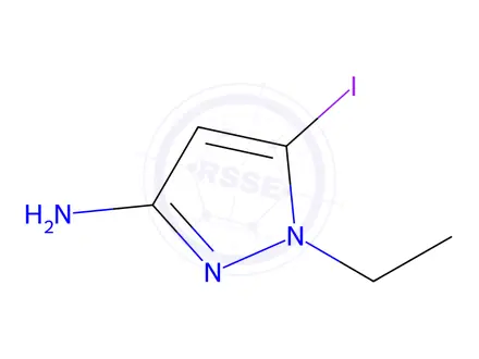 Chemical structure of 1-ethyl-5-iodo-1H-pyrazol-3-amine