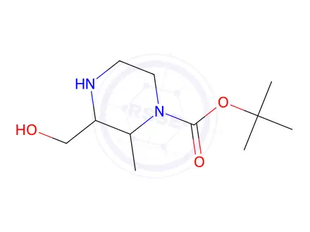 Chemical structure of Tert-butyl 3-(hydroxymethyl)-2-methylpiperazine-1-carboxylate
