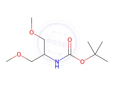 Chemical structure of Carbamic acid, N-[2-methoxy-1-(methoxymethyl)ethyl]-, 1,1-dimethylethyl ester