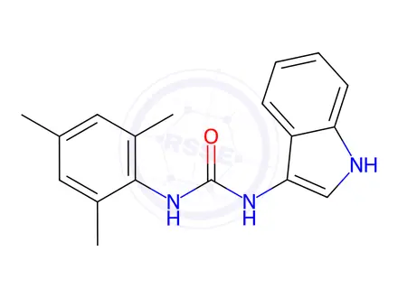 Chemical structure of 1-(1H-Indol-3-yl)-3-mesitylurea