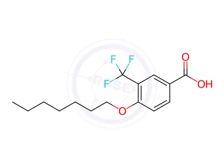 Chemical structure of 4-(Heptyloxy)-3-(trifluoromethyl)benzoic Acid