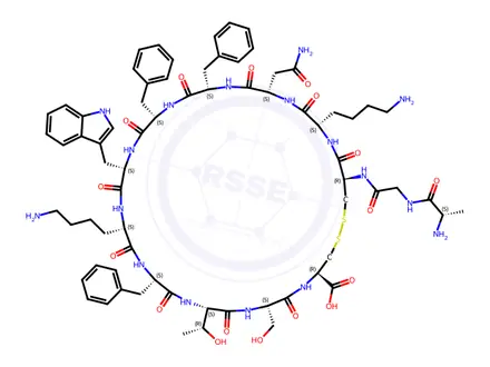 Chemical structure of Somatostatin Impurity 2 (Somatostatin EP Impurity B) (Des-Thr10 Somatostatin)