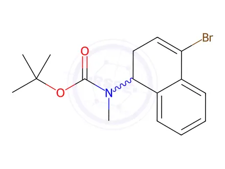 Chemical structure of Carbamic acid, N-(4-bromo-1,2-dihydro-1-naphthalenyl)-N-methyl-, 1,1-dimethylethyl ester