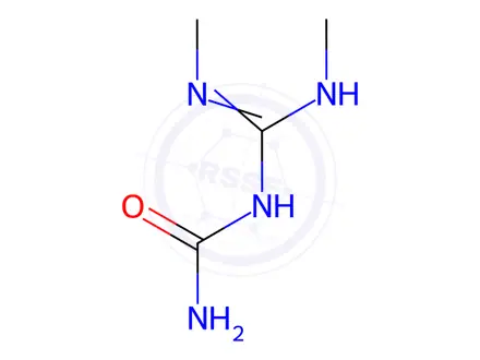 Chemical structure of N-[(Methylamino)(methylimino)methyl]-Urea