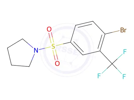 Chemical structure of 1-((4-bromo-3-(trifluoromethyl)phenyl)sulfonyl)pyrrolidine