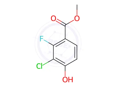 Chemical structure of Benzoic acid, 3-chloro-2-fluoro-4-hydroxy-, methyl ester
