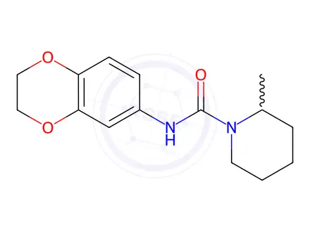 Chemical structure of N-(2,3-dihydrobenzo[b][1,4]dioxin-6-yl)-2-methylpiperidine-1-carboxamide