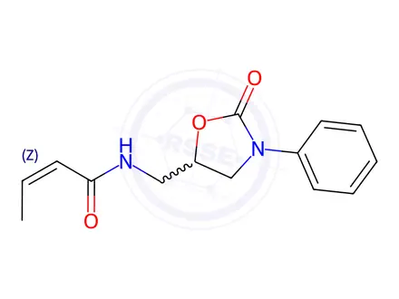 Chemical structure of N-((2-Oxo-3-phenyloxazolidin-5-yl)methyl)but-2-enamide