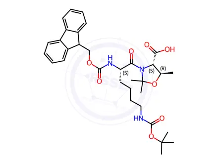 Chemical structure of FMOC-LYS(BOC)-THR(PSIME,MEPRO)-OH