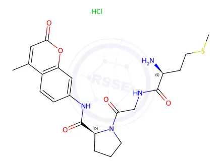 Chemical structure of H-Met-Gly-Pro-AMC · HCl