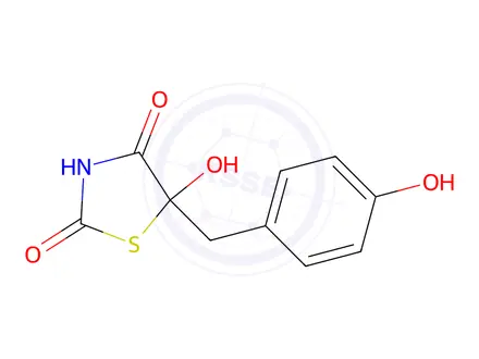 Chemical structure of 5-Hydroxy-5-[(4-hydroxyphenyl)methyl]-2,4-Thiazolidinedione