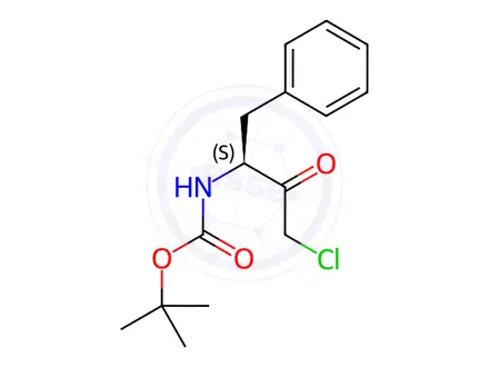 Chemical structure of (3S)-3-(N-Boc-amino)-1-chloro-4-phenyl-2-butanone