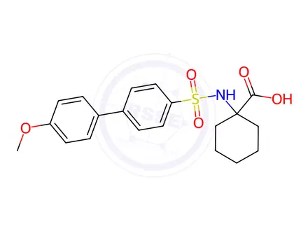 Chemical structure of 1-((4-Methoxy-[1,1-biphenyl])-4-sulfonamido)cyclohexane-1-carboxylic acid