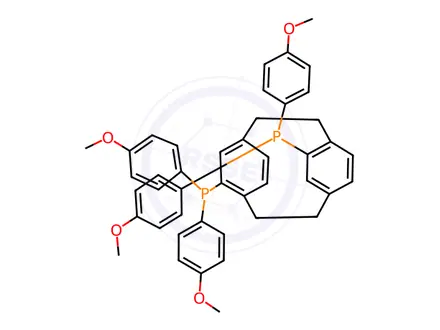 Chemical structure of (R)-4,12-Bis(4-methoxyphenyl)-[2.2]-paracyclophane(1,5-cyclooctadiene)rhodium(I) (tetrafluoroborate)