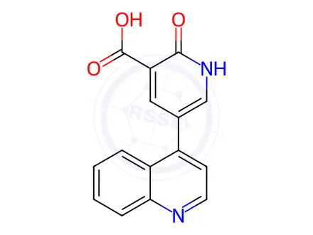 Chemical structure of 2-Oxo-5-(quinolin-4-yl)-1,2-dihydropyridine-3-carboxylic acid