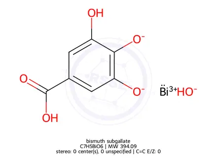 Chemical structure of bismuth subgallate