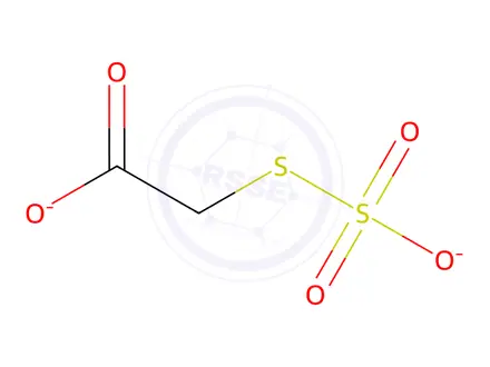 Chemical structure of disodium (sulphonatothio)acetate
