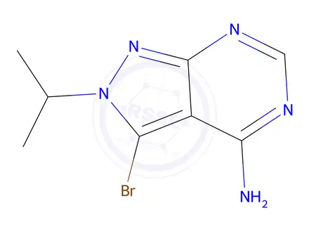 Chemical structure of 3-Bromo-2-isopropyl-2H-pyrazolo-[3,4-d]pyrimidin-4-amine