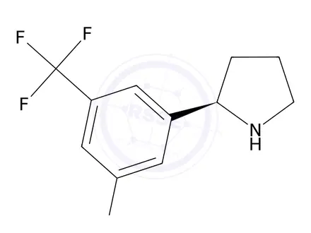 Chemical structure of (R)-2-(3-fluoro-5-(trifluoromethyl)phenyl)pyrrolidine