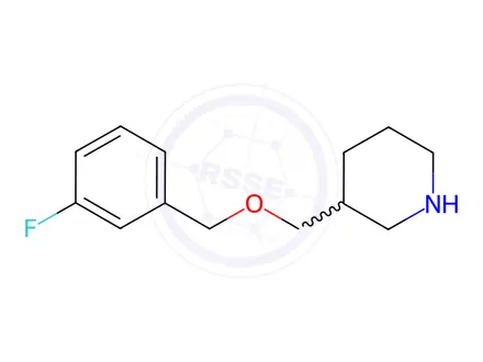 Chemical structure of 3-{[(3-Fluorobenzyl)oxy]methyl}piperidine