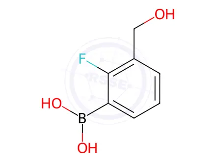 Chemical structure of 2-Fluoro-3-(hydroxymethyl)phenylboronic Acid