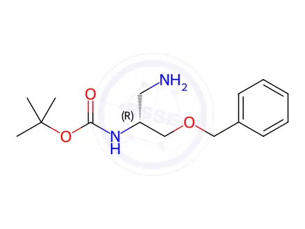 Chemical structure of Carbamic acid, N-[(1R)-1-(aminomethyl)-2-(phenylmethoxy)ethyl]-, 1,1-dimethylethyl ester