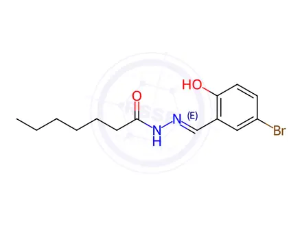 Chemical structure of N'-(5-Bromo-2-hydroxybenzylidene)heptanehydrazide