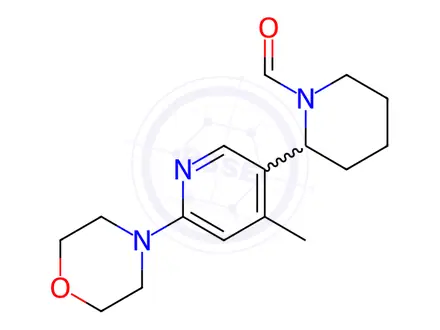 Chemical structure of 2-(4-Methyl-6-morpholinopyridin-3-yl)piperidine-1-carbaldehyde